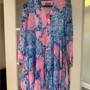 Lilly Pulitzer Pink and Blue Floral Dress